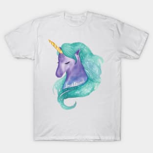 Purple and Teal Sweet Dreams Unicorn T-Shirt